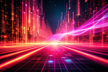 High-tech background depicting a flowing data stream
