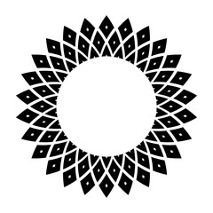 abstract geometric radial pattern for decorative circle frame.
