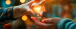 © Лилия Захарчук - The teacher guides the student's hand, a glowing light bulb symbolizing a spark of understanding.