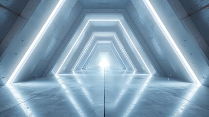 Wall Mural - empty floor and room Sci-Fi Corridor With light for showcase