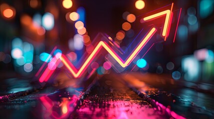Wall Mural - neon arrow zooming right with blurred effect