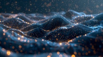 Wall Mural - the image is a computer generated image of a blue ocean with a lot of sparkles. the sparkles are sca