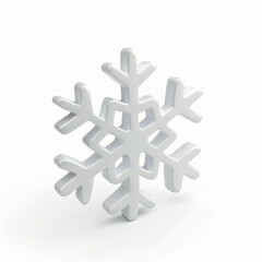 Sticker - snowflake icon in 3D style on a white background