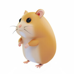 Wall Mural - hamster icon in 3D style on a white background