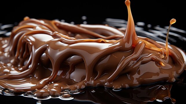 melted dark chocolate flow, candy