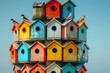 © Lidok_L - A colorful birdhouse tower with many different colored houses