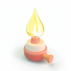 Sticker - kerosene lamp icon in 3D style on a white background