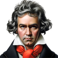 Portrait illustration of ludwig van beethoven.