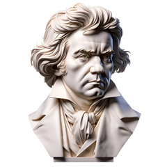 Realistic ludwig van beethoven sculpture.