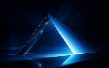 Wall Mural - arafed triangle shaped object with a blue light coming from it