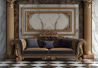 Wall Mural - European style living room sofa