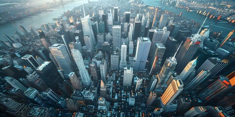 Canvas Print - Aerial view of Manhattan in New York City