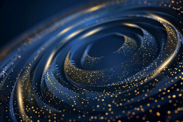 Wall Mural - Opulent sapphire blue background with gold dust for luxury presentations.