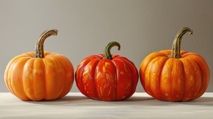 Poster - Classic pumpkins for Thanksgiving and Halloween