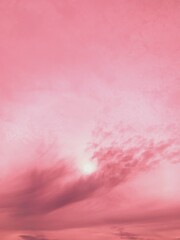 Wall Mural - a beautiful picture of a pink sky and a bright sun..