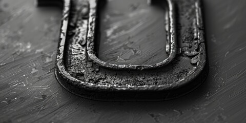 Canvas Print - Close up of a metal object on a table, suitable for industrial and technology concepts