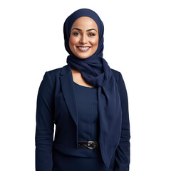 Wall Mural - portrait of muslim business woman isolate on white background