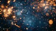 © growth.ai - Long New Year background featuring sparklers and bokeh lights on a dark blue night sky, with open area for text placement