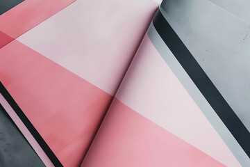 Wall Mural - Fashion and art brochure with stylish pink and charcoal geometry.