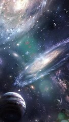 Wall Mural - a galaxy in the space. colorful cosmic nebula. galaxy space background. galaxies stars and nebula in