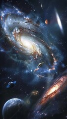 a galaxy in the space. colorful cosmic nebula. galaxy space background. galaxies stars and nebula in