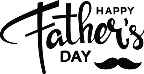 Happy father's day lettering. Handmade calligraphy vector illustration. Father's day card	
