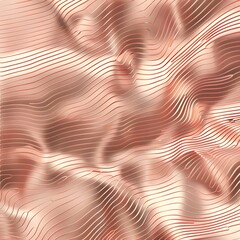 Poster - abstract background with rose gold wavy lines