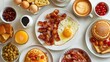 © Boomanoid - Delicious breakfast of pancakes, eggs, and bacon