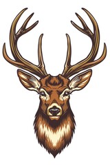 Sticker - A stunning image of a deer with impressive antlers. Perfect for wildlife enthusiasts or nature-themed projects