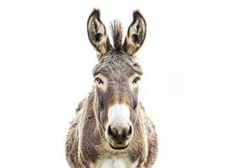 A close-up shot of a donkey looking at the camera. Suitable for various projects and designs