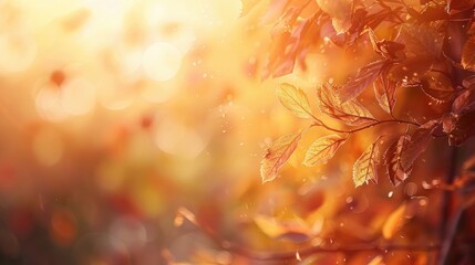 Poster - Autumn foliage illuminated by sunlight Background of the fall season