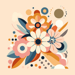 organic, abstract, flat, patterns, matisse, collages, peonies, flowers, buds, shapes, dots, autumn, 