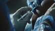 © Miso Ai - Medical Professional's Hands Preparing Syringe in Surgical Room Close-up of Hands in Gloves Holding Syringe in Medical Lab