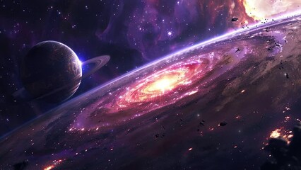 Wall Mural - a galaxy in the space. colorful cosmic nebula. galaxy space background. galaxies stars and nebula in