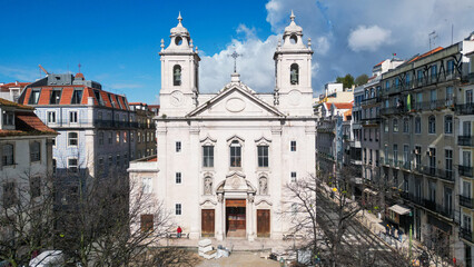 Wall Mural - Aerial view from Sao Paulo church ,Lisbon,Portugal