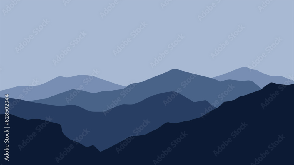 Free Ridge Graphics Landscape illustration of mountain ridge scenery Stock Vector | Adobe Stock