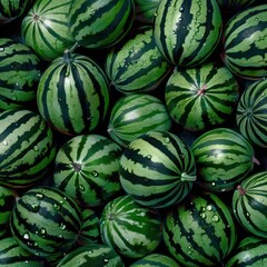 Wall Mural - watermelons full background
