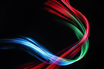 Poster - Red, green and blue lines on black background