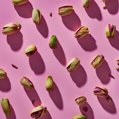 Wall Mural - pistachios full background in top view
