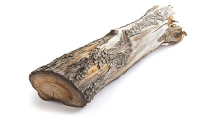 Wall Mural - wooden log isolated on a white background 
