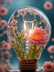 Sticker - bulb with flowers