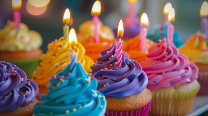 Sticker - cupcake with candles