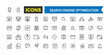© Rubbble - Search Engine Optimization Outline web icons set. Thin line web icon collection. Icon collection. Editable vector icon and illustration.