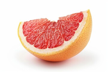 Wall Mural - grapefruit isolated on white background juicy citrus fruit crosssection vitamin c rich food clipping path
