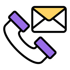 Poster - A flat design icon of call message

