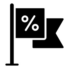 Sticker - A solid design icon of discount flag

