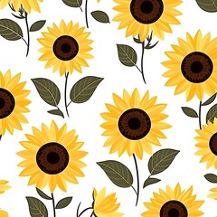 pattern with sunflowers