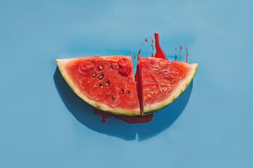 Canvas Print - Fresh Watermelon with Juicy Drips