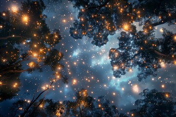 heavenly bright weave glow in the sky