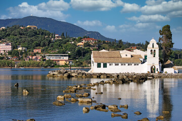 Sticker - Vlacherna Monastery Kerkyra,Corfu island, Greece